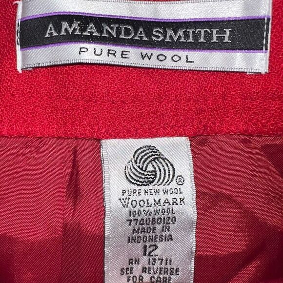 Amanda Smith Red Wool Skirt - Picture 3 of 5